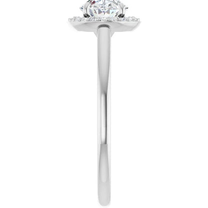 Oval East West Halo Style Engagement Ring