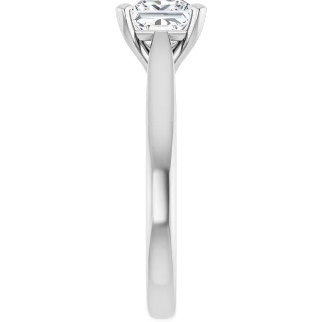 Four Claw Princess Solitaire Engagement Ring