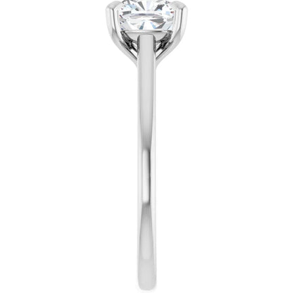Four Claw Cushion Solitaire Engagement Ring