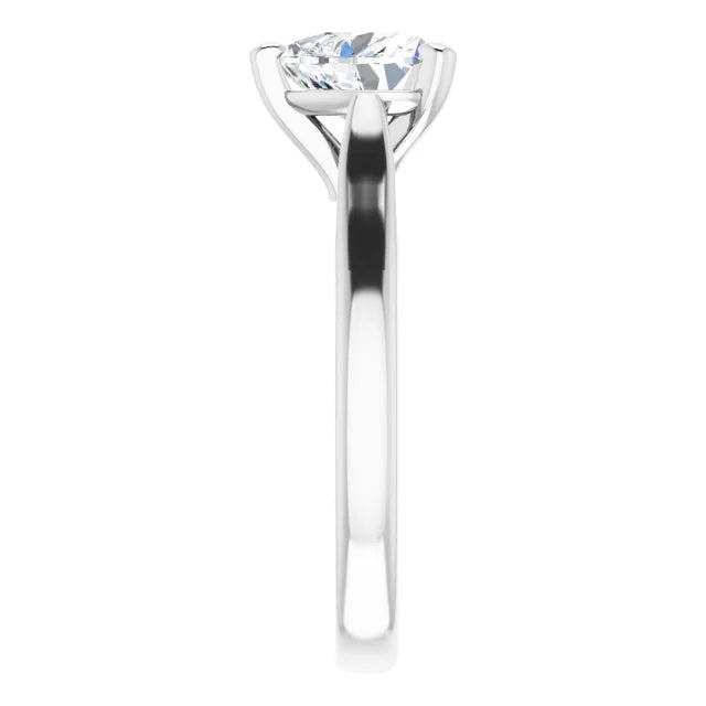Heart White Gold Solitaire Moissanite Engagement Ring