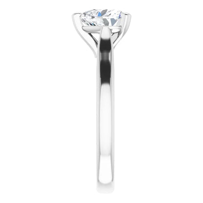Heart White Gold Solitaire Moissanite Engagement Ring