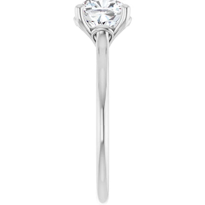 Four Claw Cushion Solitaire Engagement Ring
