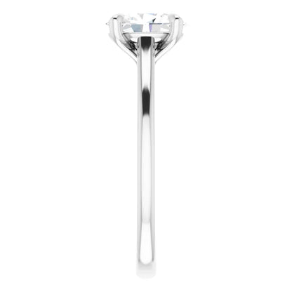 Four Claw Oval Solitaire Engagement Ring