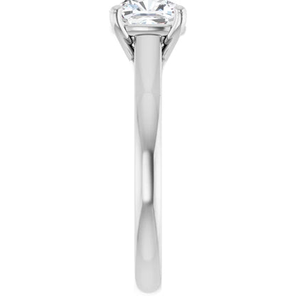 Four Claw Cushion Solitaire Engagement Ring