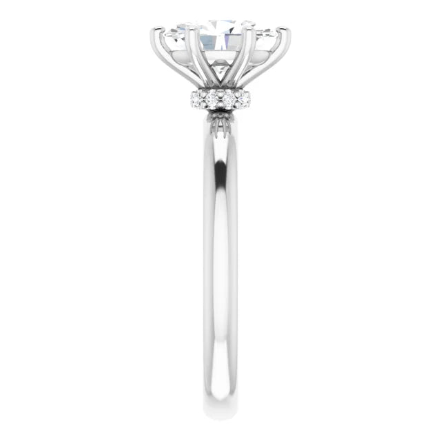 Oval White Gold Solitaire Moissanite Engagement Ring