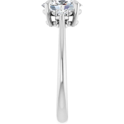 Oval Accent Engagement Ring