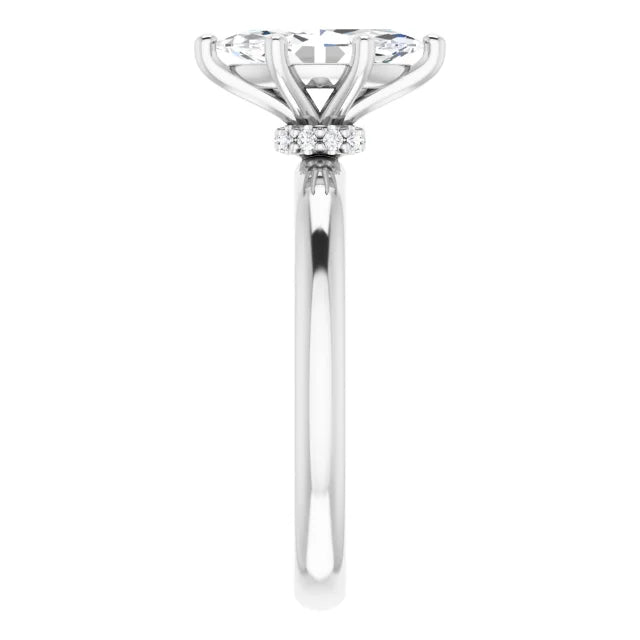 Marquise White Gold Solitaire Moissanite Engagement Ring