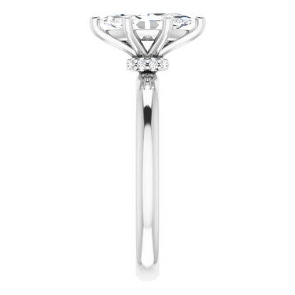 Marquise White Gold Solitaire Moissanite Engagement Ring