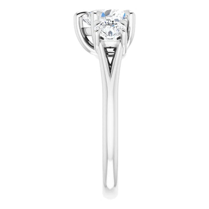 Heart Accent Engagement Ring