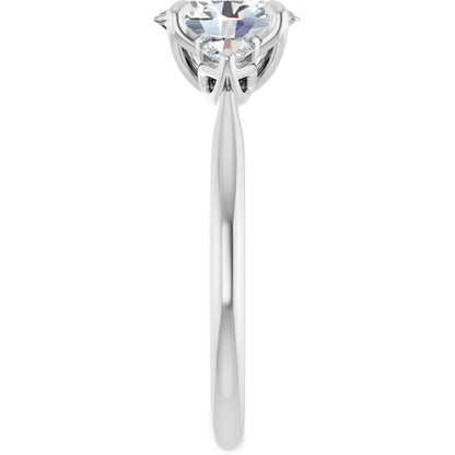 Oval Tri -Stone Style Pear Accent Engagement Ring