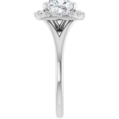 Cushion Halo Style Engagement Ring