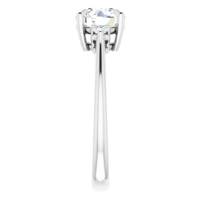 Round Brilliant Accent Engagement Ring
