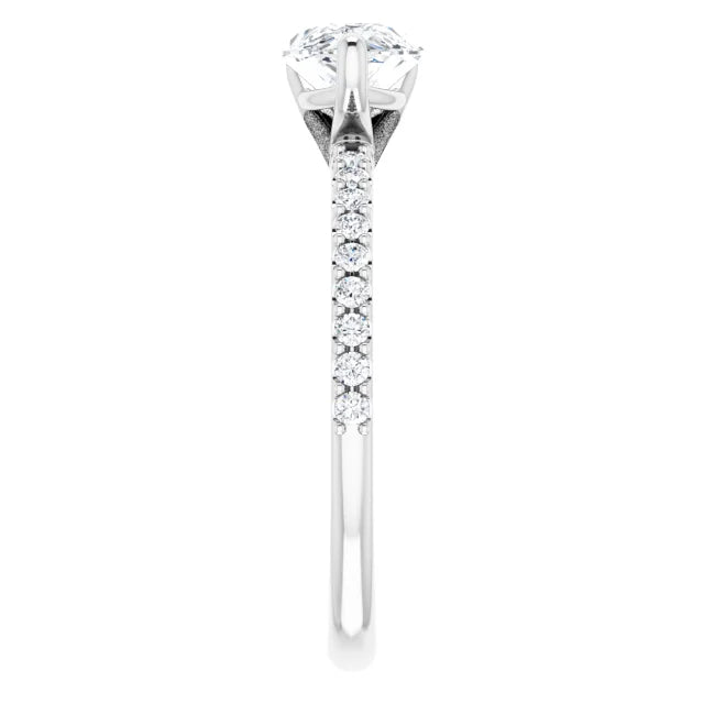Pear East West Style Engagement Ring