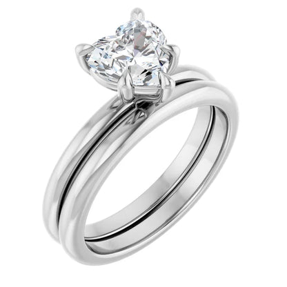 Heart Solitaire Engagement Ring