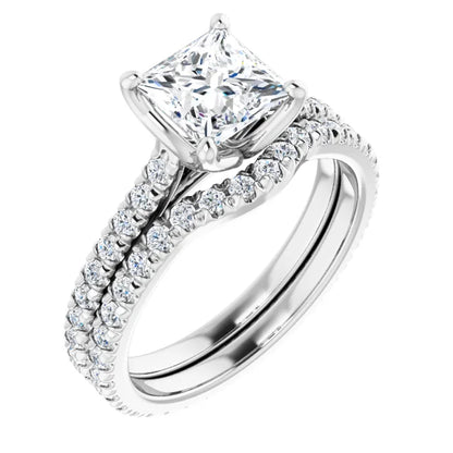 Princess Claw Set Eternity Style Engagement Ring