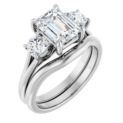 Emerald Accent Engagement Ring