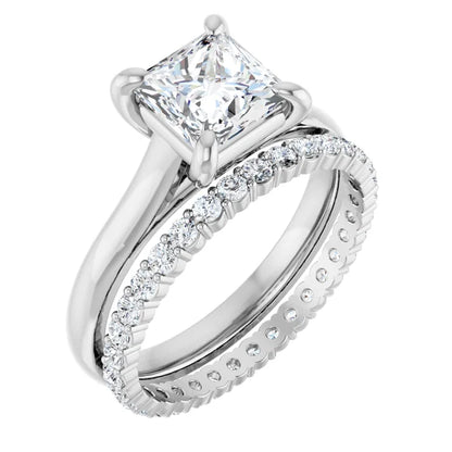 Four Claw Princess Solitaire Engagement Ring