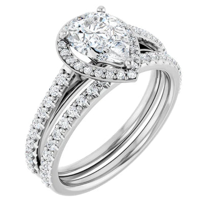 Pear Halo Style Engagement Ring