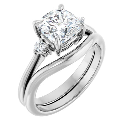 Cushion Accent Engagement Ring