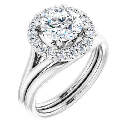 Round Brilliant Halo Style Engagement Ring