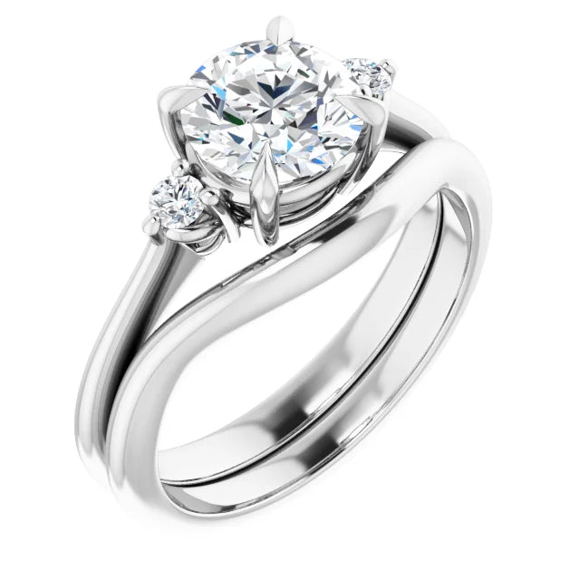 Round Brilliant Accent Engagement Ring