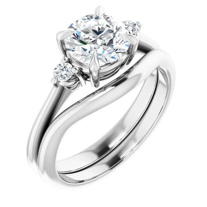 Round Brilliant Accent Engagement Ring