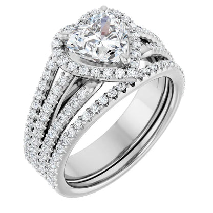Heart Halo Style Engagement Ring
