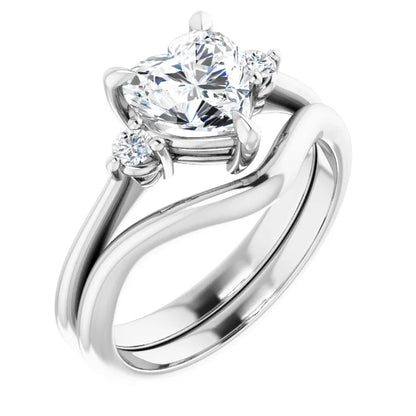 Heart Accent Engagement Ring
