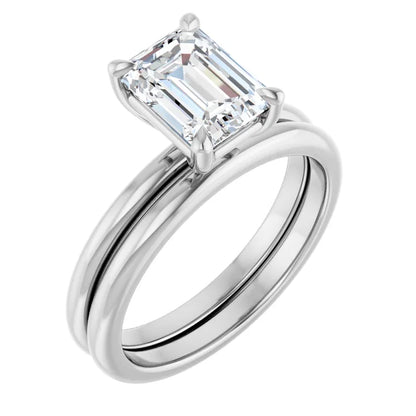 Emerald Solitaire Engagement Ring