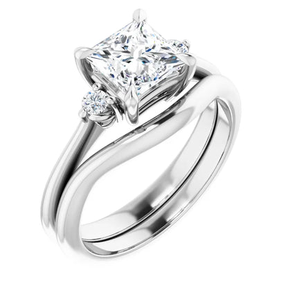 Princess Accent Engagement Ring