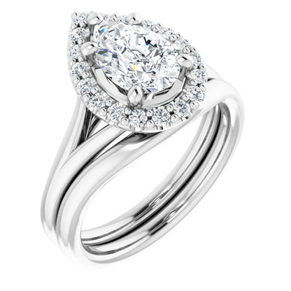 Pear Halo Style Engagement Ring