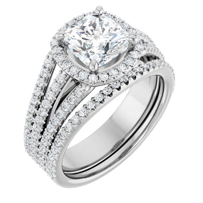Cushion Halo Style Engagement Ring