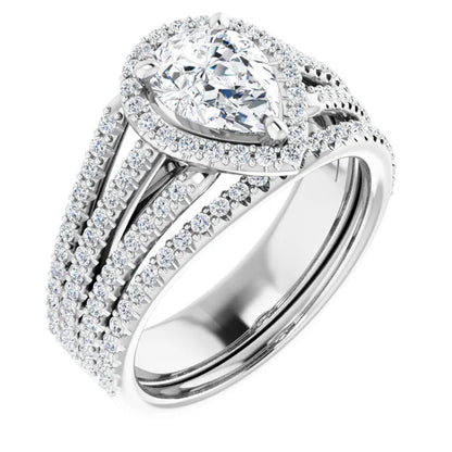 Pear Halo Style Engagement Ring