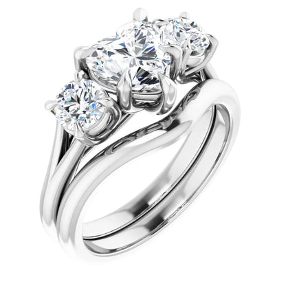 Heart Accent Engagement Ring
