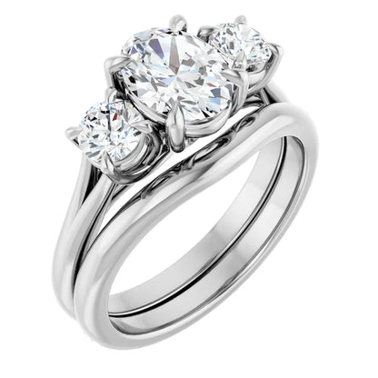 Oval Accent Engagement Ring