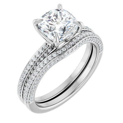 Cushion Claw Set Style Engagement Ring