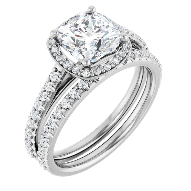 Cushion Halo Style Engagement Ring