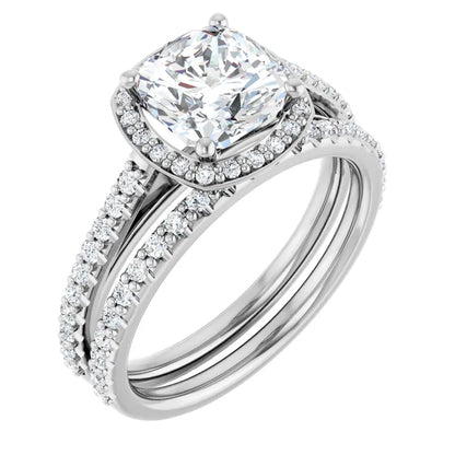 Cushion Halo Style Engagement Ring