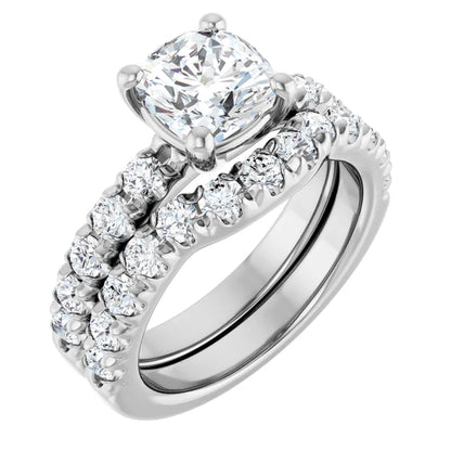 Cushion Four Claw Set Style Engagement Ring