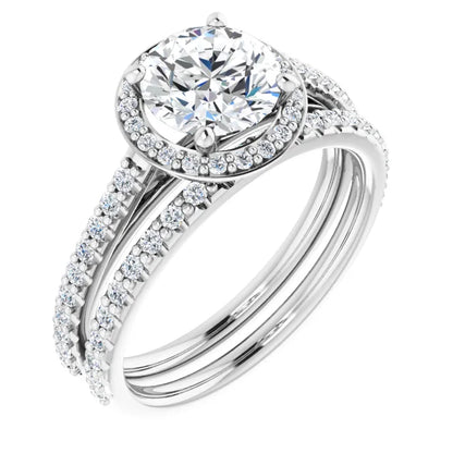 Round Brilliant Halo Style Engagement Ring
