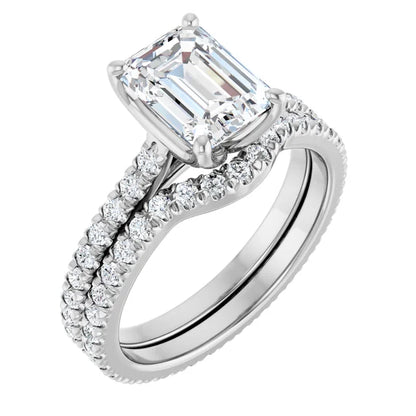 Emerald Claw Set Eternity Style Engagement Ring