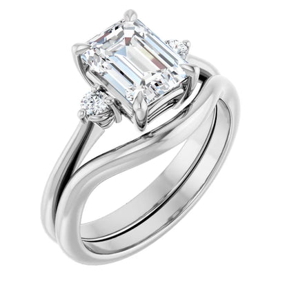 Emerald Accent Engagement Ring