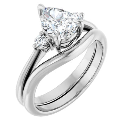 Pear Accent Engagement Ring