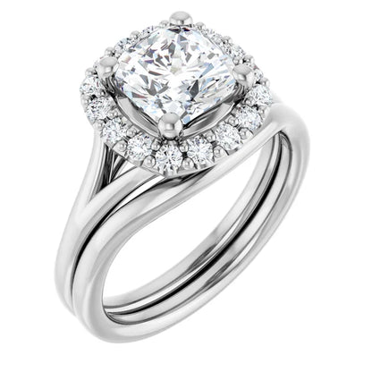 Cushion Halo Style Engagement Ring