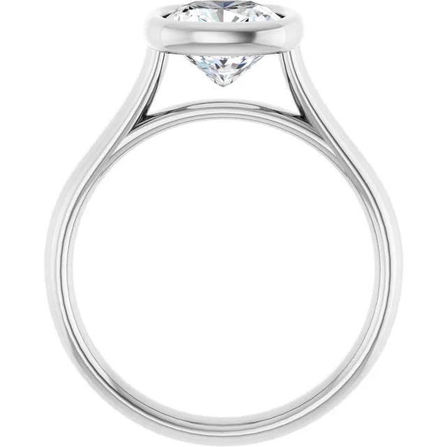 Cushion Solitaire Bezel Engagement Ring