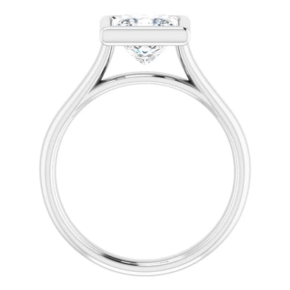 Princess Solitaire Bezel Engagement Ring