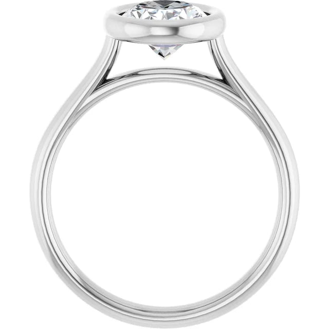 Oval Solitaire Bezel Engagement Ring