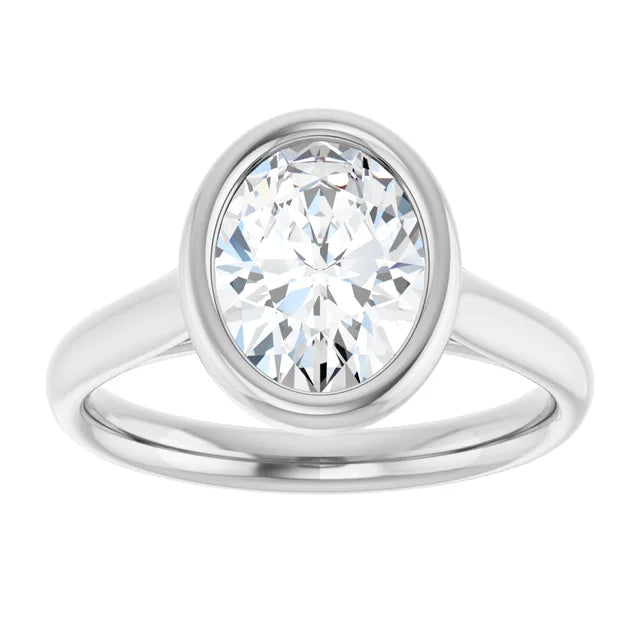 Oval Solitaire Bezel Engagement Ring