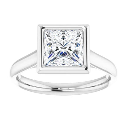 Princess Solitaire Bezel Engagement Ring
