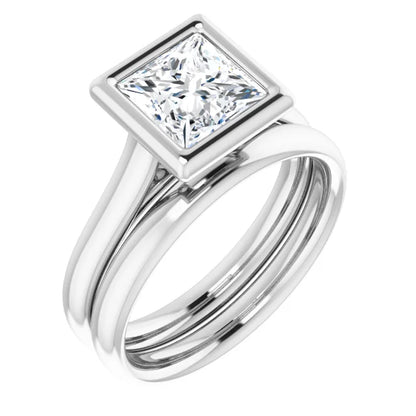 Princess Solitaire Bezel Engagement Ring